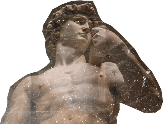 Weathered Historical David of Michelangelo Cut-out